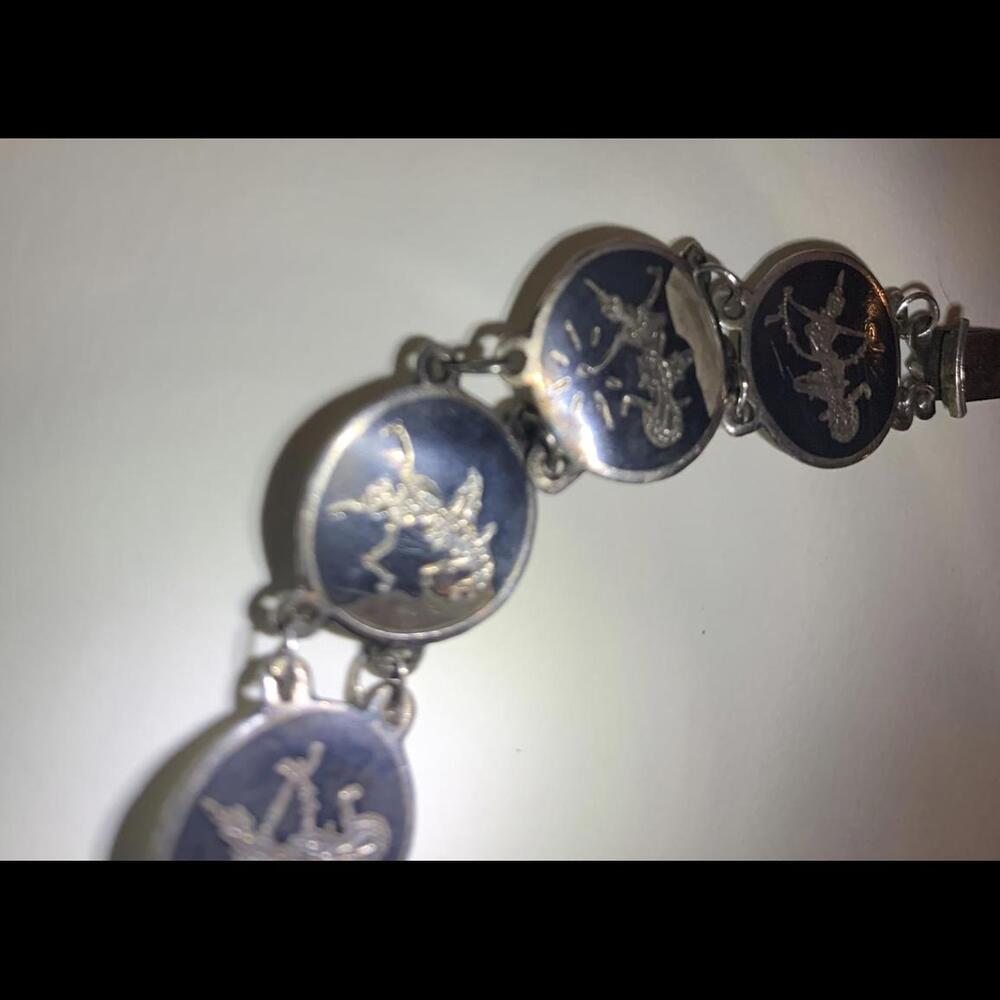 Vintage Siam Sterling Silver Bracelet with Unique Designs